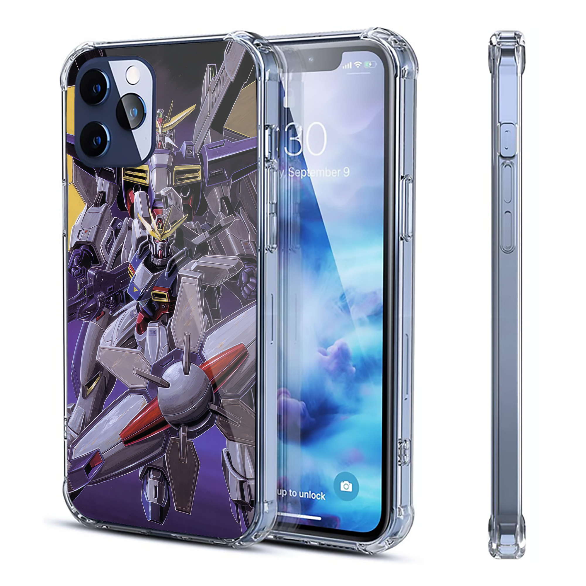 （画像用） 機動戦士ガンダム Mobile Suit Gundam 【iPhone 12シリーズ対応】透明スマホケース（クリアソフトケース）